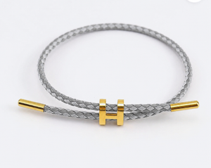Bracciale cordoncino h grigio