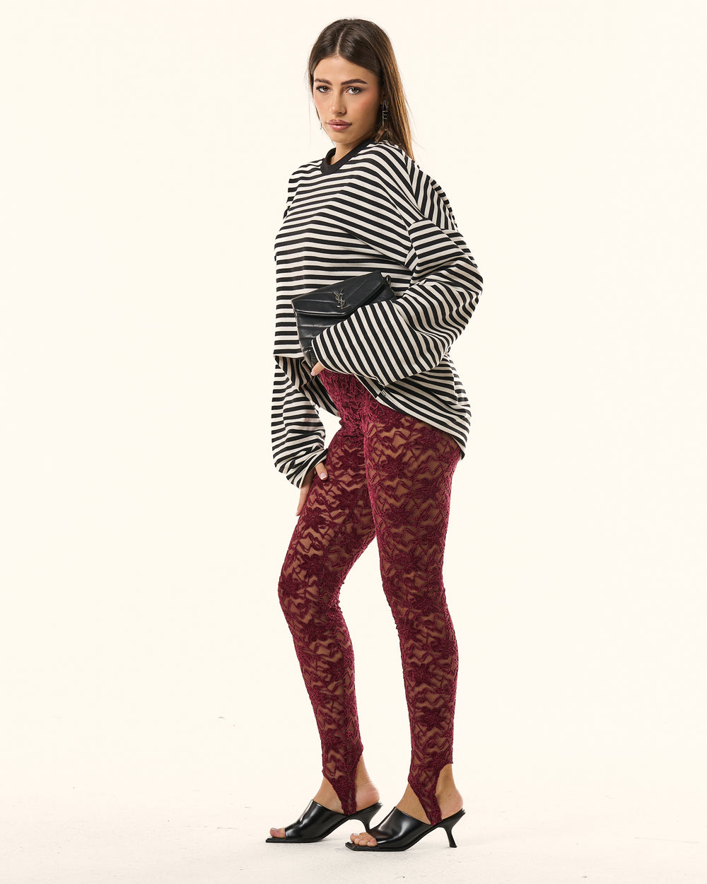 Collant in pizzo con ghette