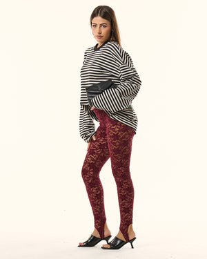 Collant in pizzo con ghette