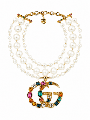 Collier perl pendente multicolor
