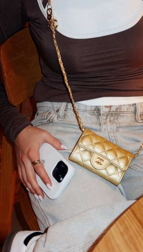 Catena con mini pochette oro