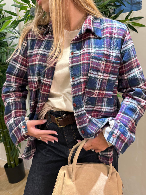 Camicia check flannel spallina