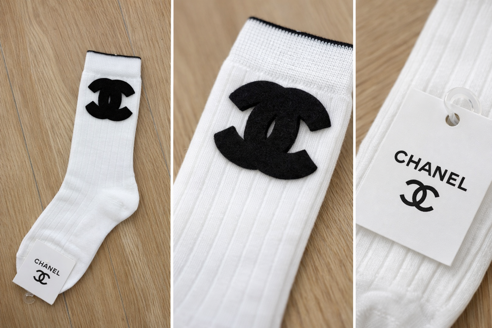 Calzini coste logo contrasto colore bianco