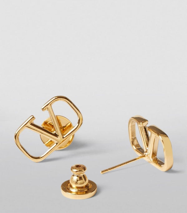 Orecchini pendenti con design grafico Gold liscio V