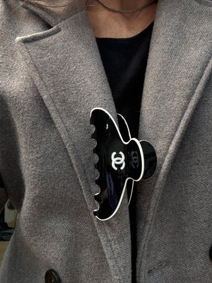 Pinza chanel contrasto nera