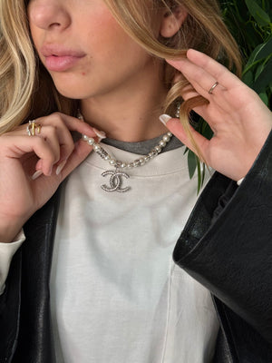Collana Chanel Perle Argento