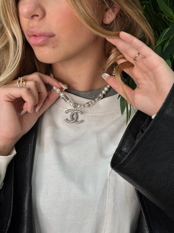 Collana Chanel Perle Argento