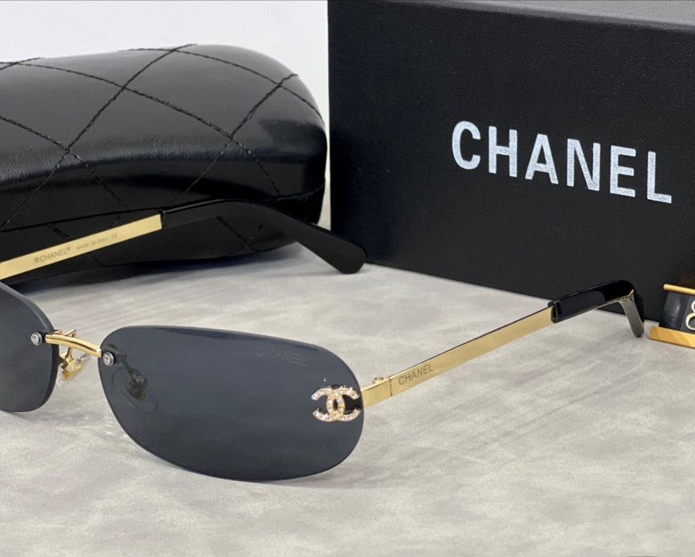Occhiali cc strass oro