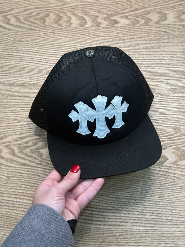 Berretto chrome nero croci bianche