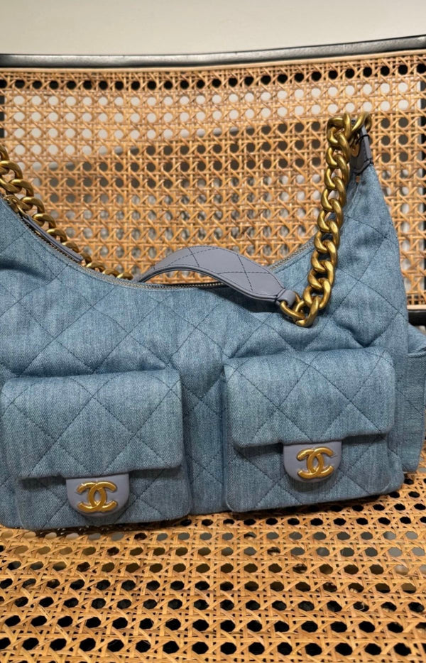 Denim chain bag