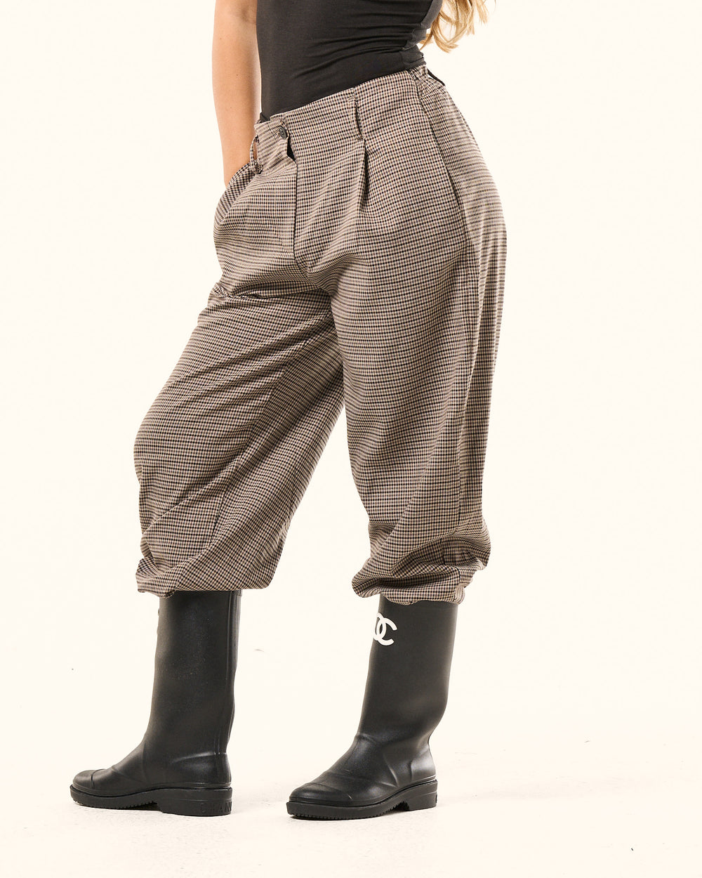 Tailleur con blazer crop