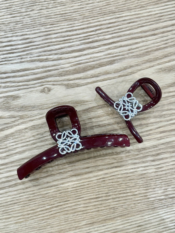 Pinza Loewe Borgogna strass misura big