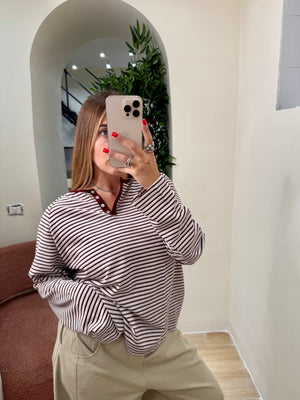 Maglia serafino righe