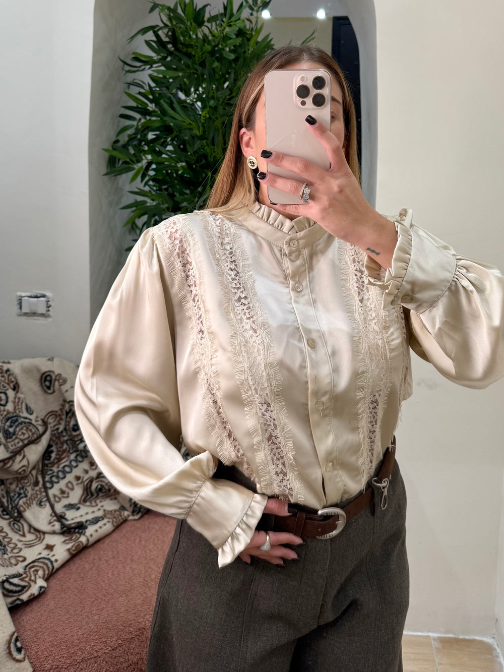 Camicetta seta e pizzo francese