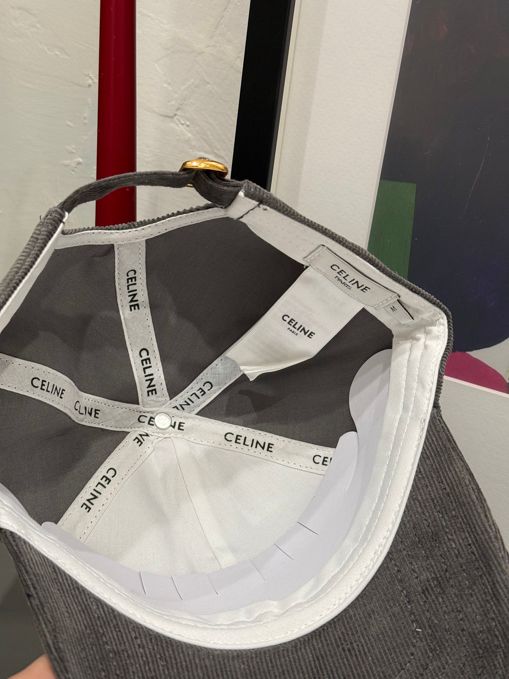 Cappello Celine grigio velluto