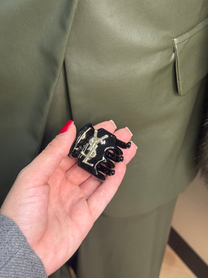 Pinza ysl medium black e gold