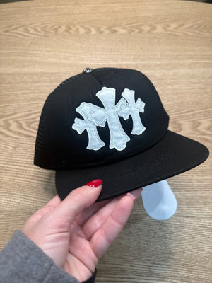 Berretto chrome nero croci bianche