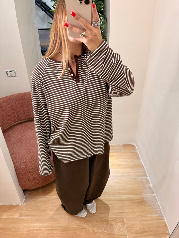 Maglia serafino righe