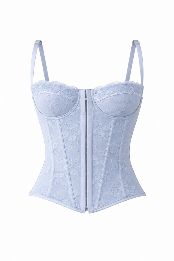 Corsetto pizzo Azzurro Polvere