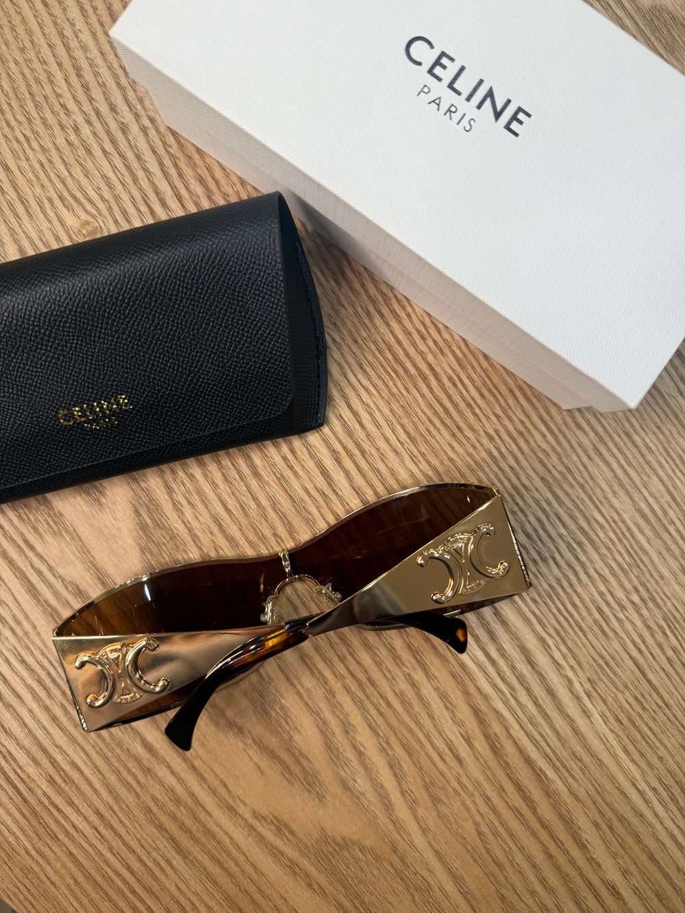 Occhiali mascherina Celine gold