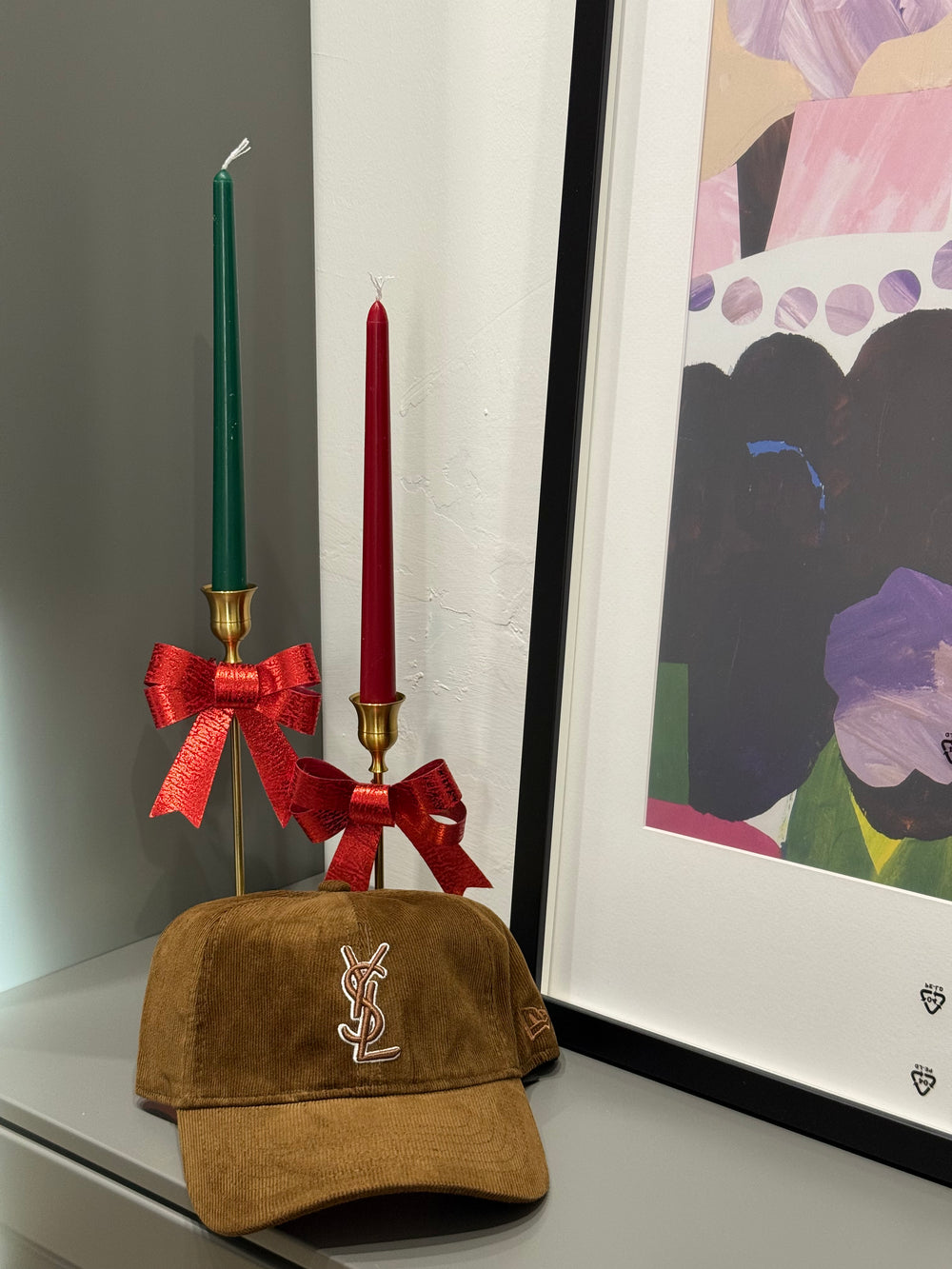 Cappello YSL velluto caramello