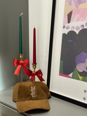 Cappello YSL velluto caramello