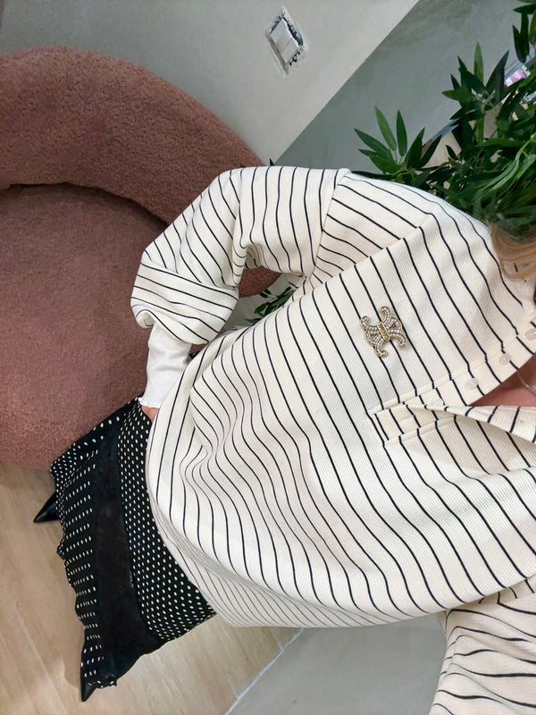 Maglia felpata over righe