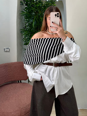 Camicia stripe shirt con cintura