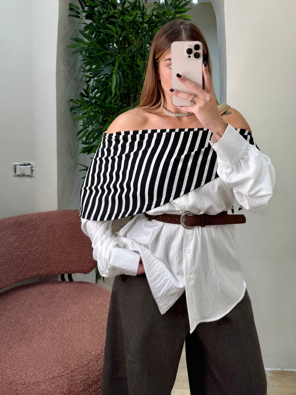 Camicia stripe shirt con cintura
