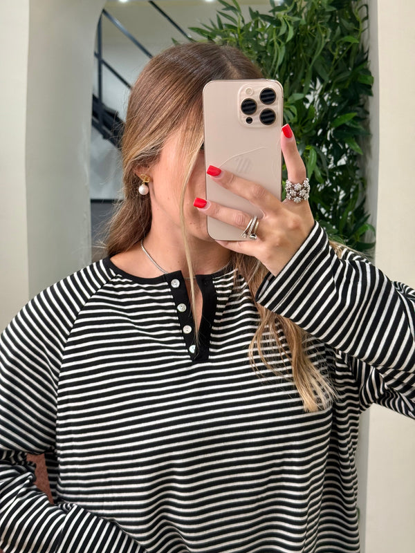 Maglia serafino righe