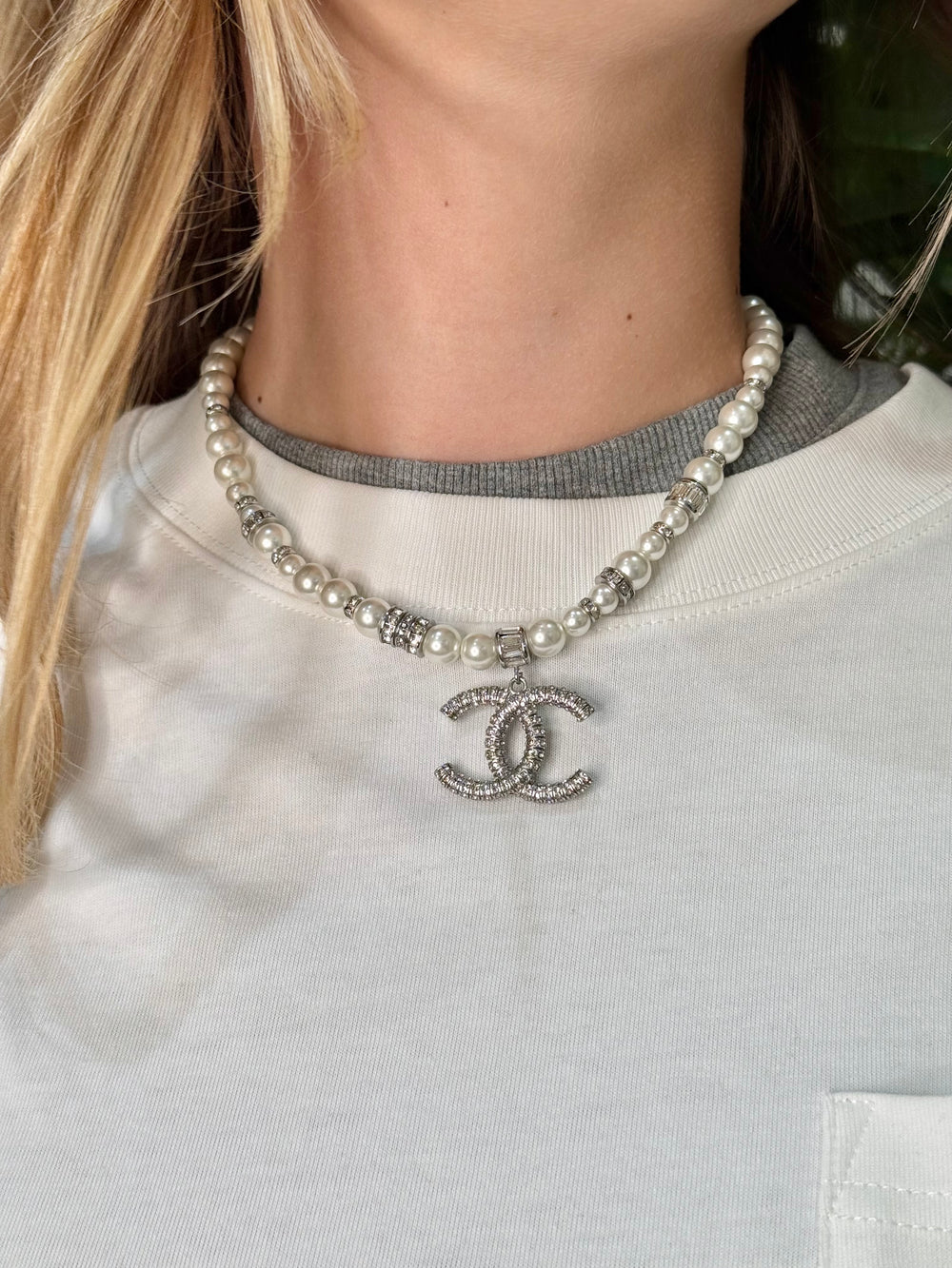 Collana Chanel Perle Argento
