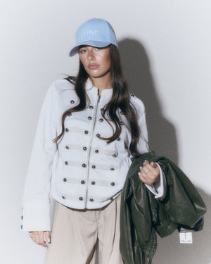 Felpa oversize con bottoni metallici