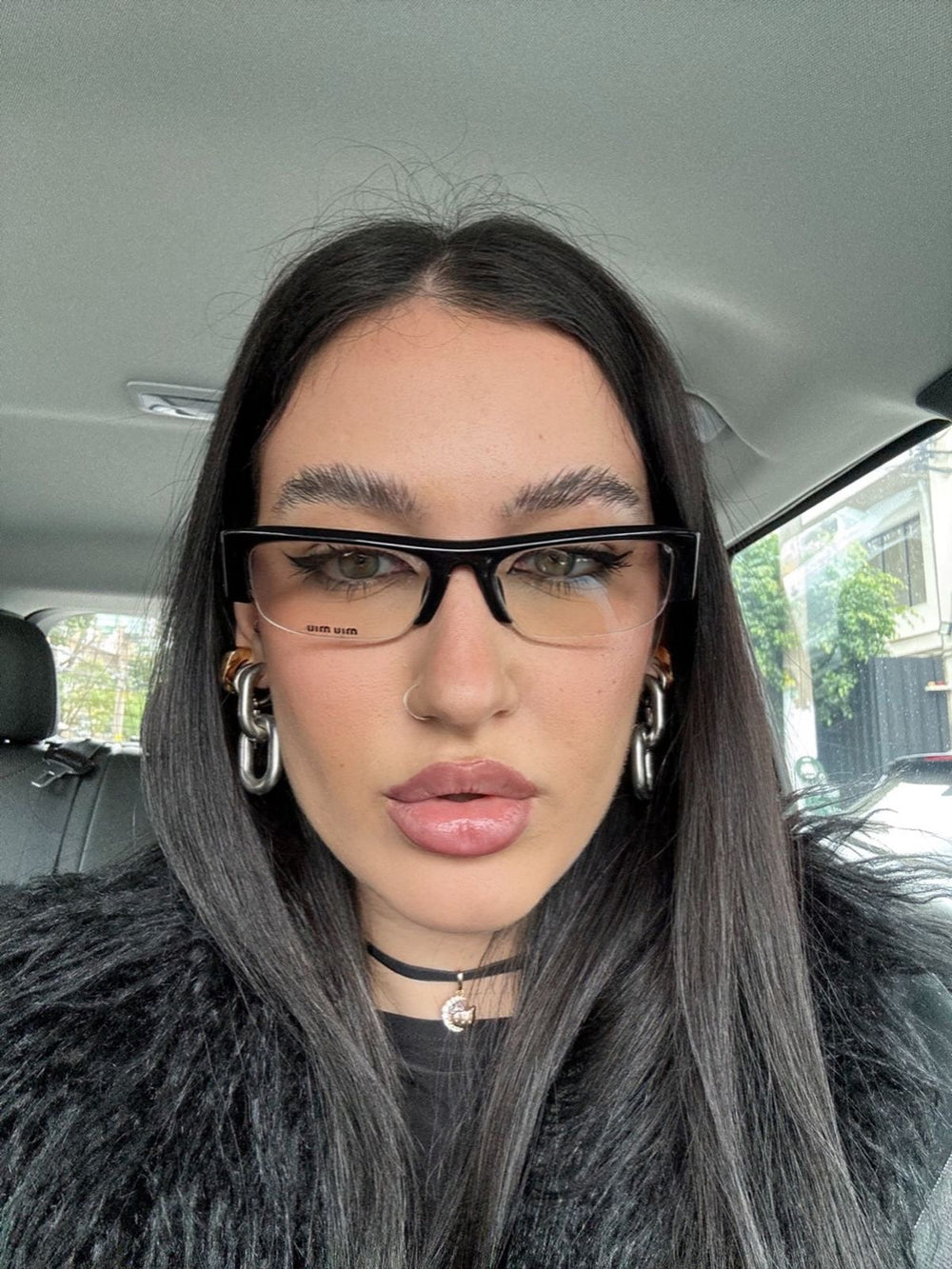 Occhiali vetri trasparenti Miu nero