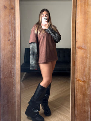 Maglia con camicia quadri