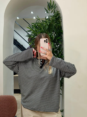 Maglia serafino righe