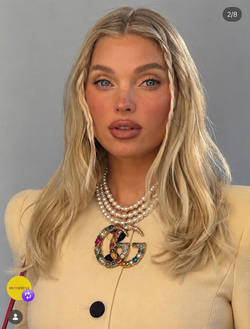 Collier perl pendente multicolor