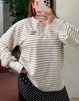 Maglia felpata over righe