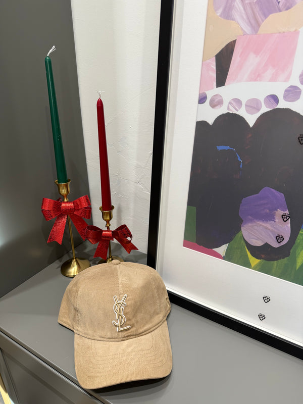 Cappello YSL velluto beige