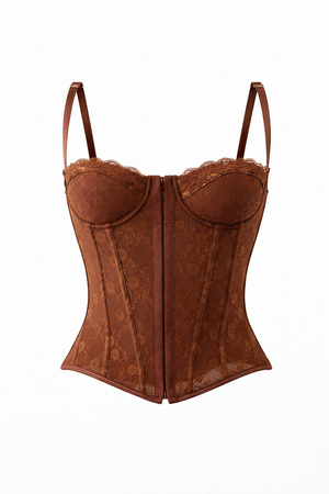 Corsetto pizzo Marrone