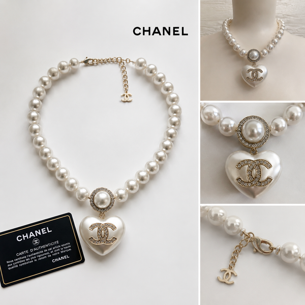 Collier perle big heart cc