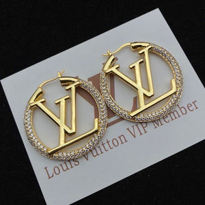 Orecchini cerchi strass lv