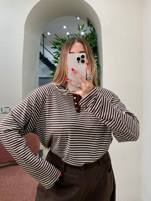 Maglia serafino righe