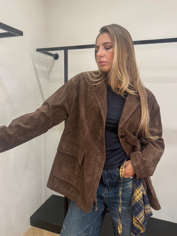 Blazer scamosciato oversize