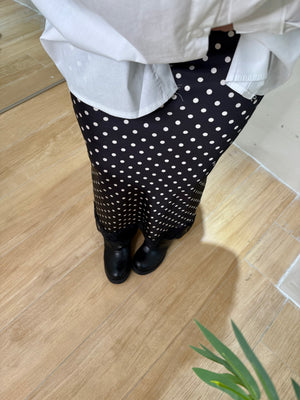 Gonna longuette pois pizzo