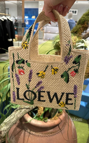 Flora Raffia Bag loè