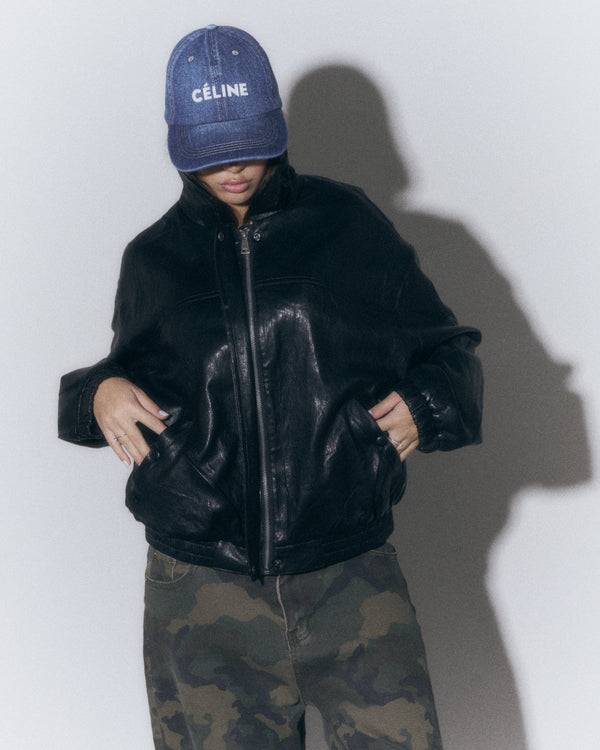 Bomber Noir pelle morbida