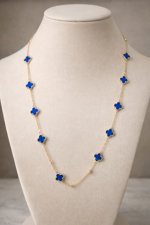 Collana  blu foglie