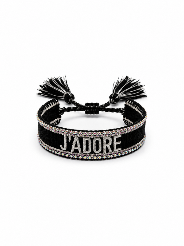 Bracciale j’adore strass nero