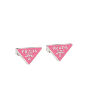 Orecchini a lobo triangolari smaltati rosa
