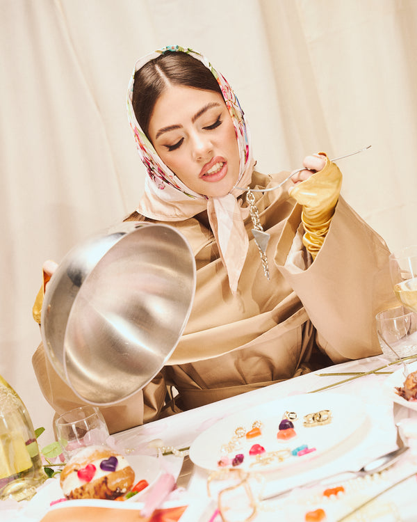 Foulard “Roses & Croissant”